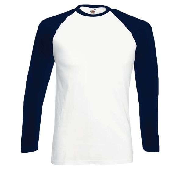 Fruit of the Loom Contrast Long Sleeve Baseball T-Shirt Thumbnail
